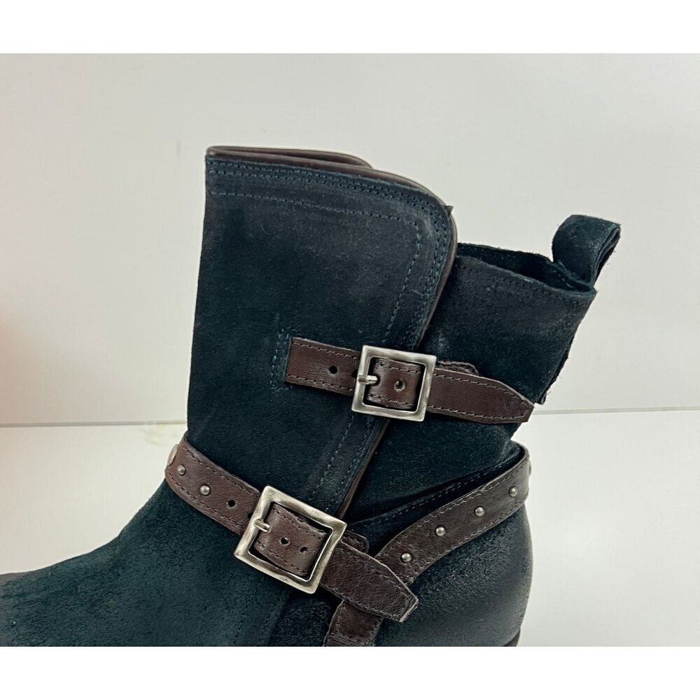 Miz Mooz Sammie Indigo Blue Buckle Ankle Boots Size 38 7.5-8 M - Picture 6 of 11